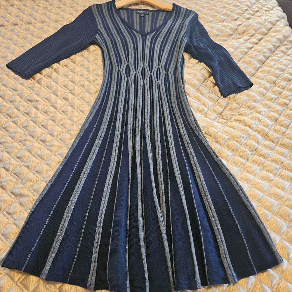 Blue and Grey Sweater Dress